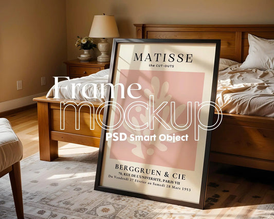 Bedroom Frame Mockup PSD | Bedroom Frame Mockup Frames | Bedroom Poster Mockup | Interior Poster Shop Mockup
