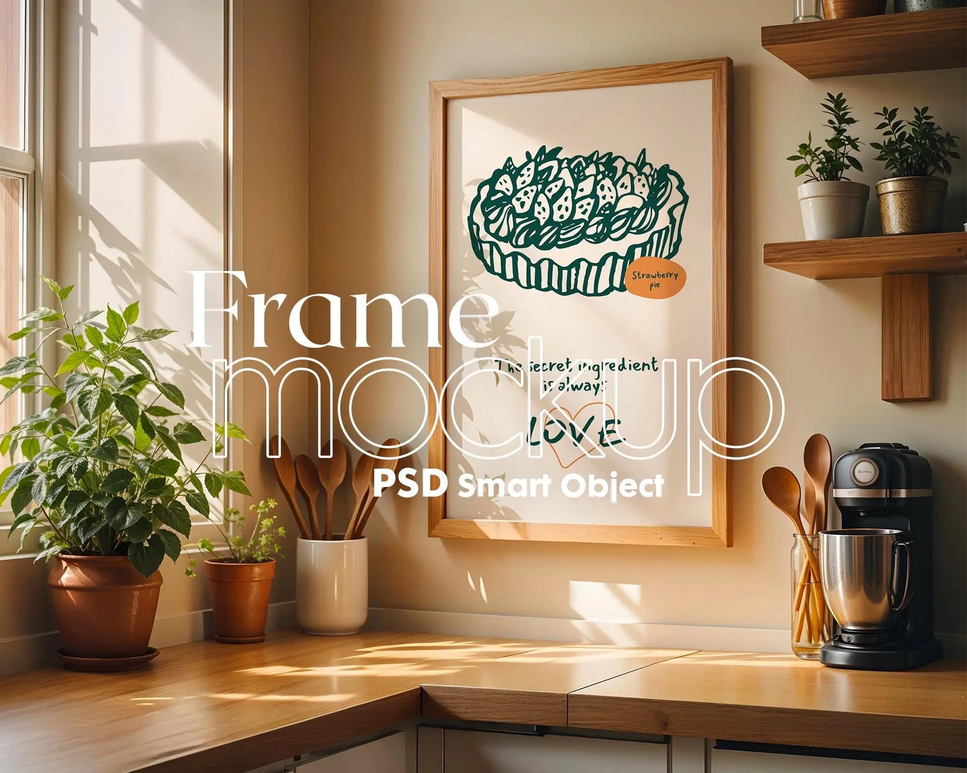 Kitchen Frame Mockup Collection | DIN A Artwork Mockup Frames | Kitchen Wall Art, Digital Prints, and Poster Shop