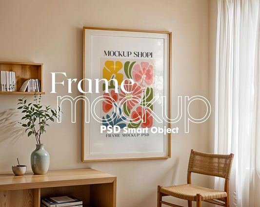 Frame Mockup in Home Interior | Frame Mockup Frames | Interior Wall Poster | Interior Poster Shop Mockup