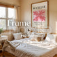 Bedroom Frame Mockup PSD, Soft Aesthetic Bedroom Mockup Frame, Vertical Frame Mockup Bedroom, Glass Reflection Mockup, PSD Smart Object