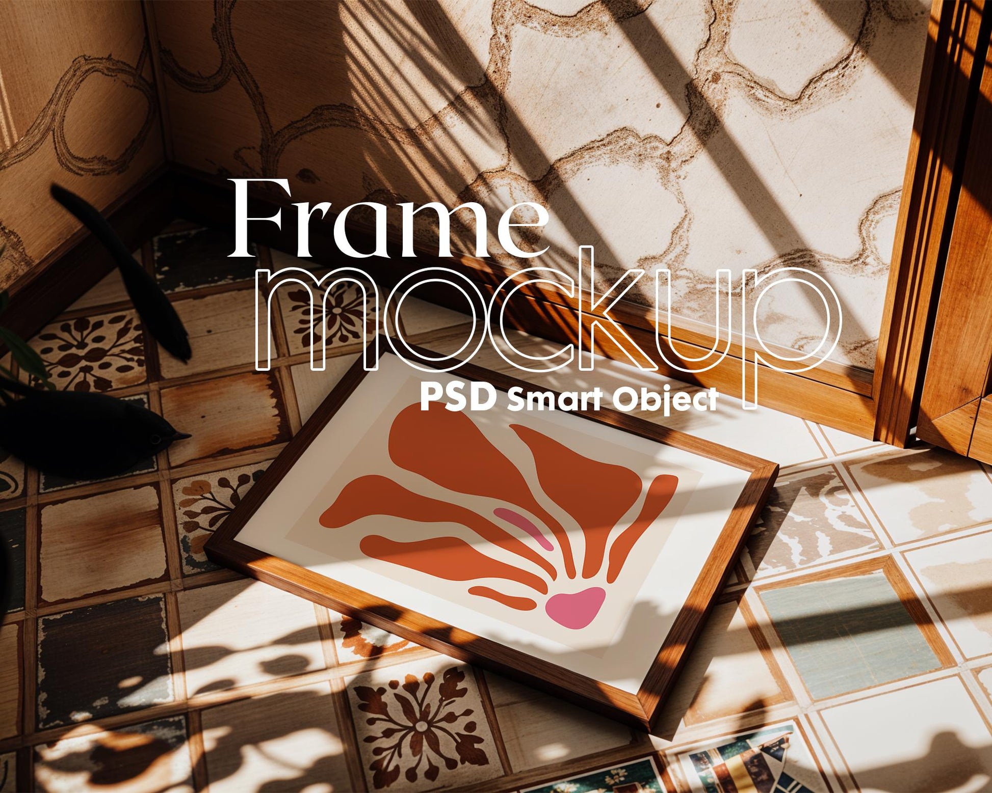 Horizontal Frame Mockup PSD, Scandinavian Wooden Frame Mockup, Poster Mockup PSD , Frame Mockup for Print, Frame Mockup Smart Object