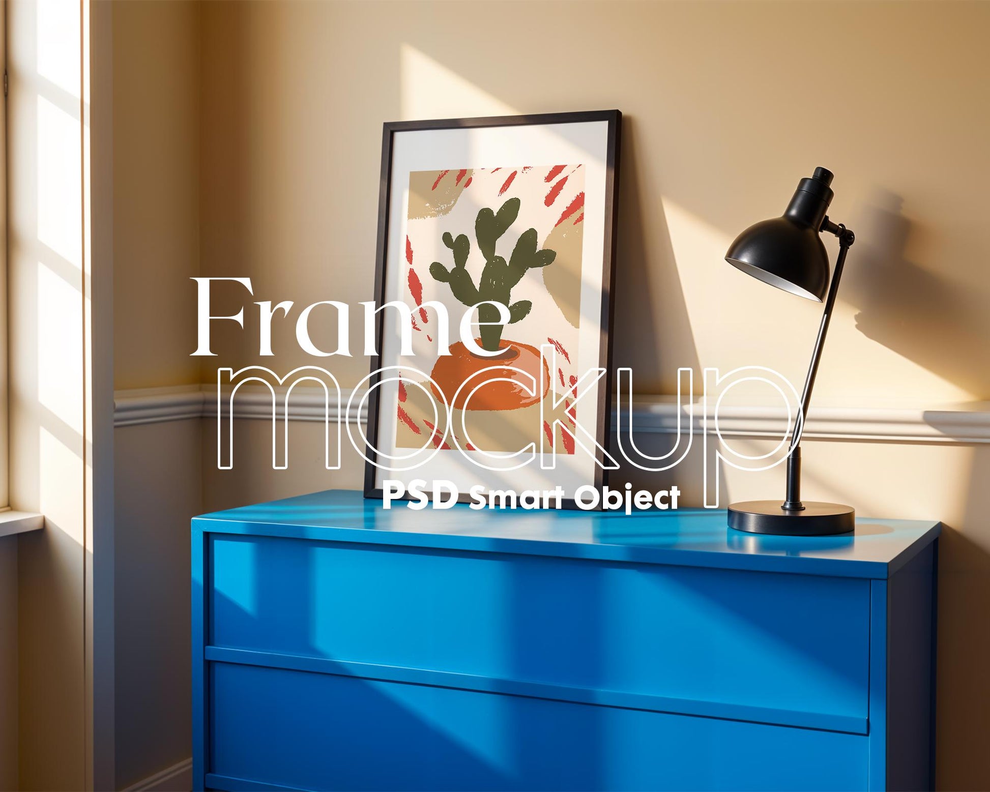 Blank Wooden Poster Frame Mockup, Minimalist Frame Mockup for Digital Download, Posters and Artwork Smart Object Instant Download