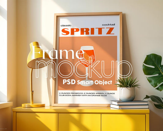 Blank Wooden Poster Frame Mockup, Minimalist Frame Mockup for Digital Download, Posters and Artwork Smart Object Instant Download