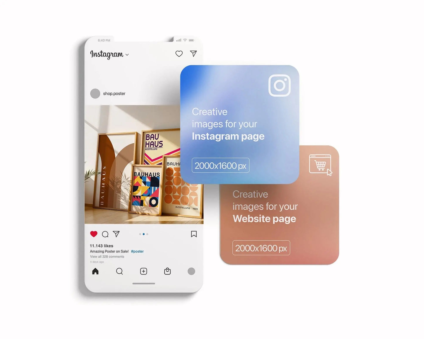 Gallery Frames Mockup , Set of 4 Gallery Frame Mockup, Frame Template Posters and Artwork Smart Object Instant Download