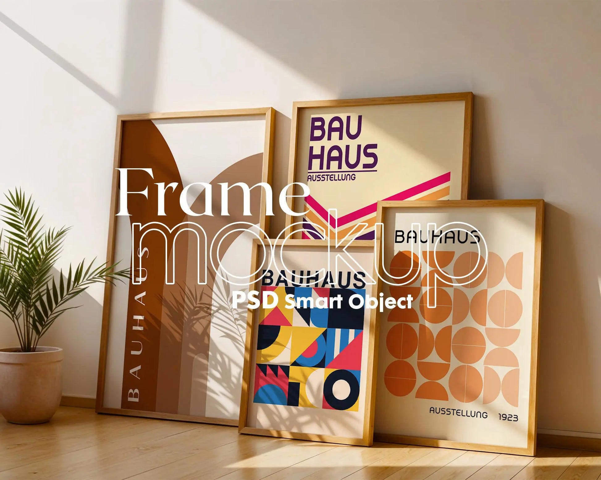 Gallery Frames Mockup , Set of 4 Gallery Frame Mockup, Frame Template Posters and Artwork Smart Object Instant Download