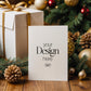 Christmas Card Mockup, White Blank Card Mockup PSD, Invite Card Mockup, Festive Greeting Card Mockup, PSD Smart Object