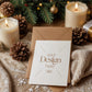 Christmas Card Mockup, White Blank Card Mockup PSD, Invite Card Mockup, Festive Greeting Card Mockup, PSD Smart Object