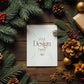 Christmas Card Mockup, White Blank Card Mockup PSD, Invite Card Mockup, Festive Greeting Card Mockup, PSD Smart Object