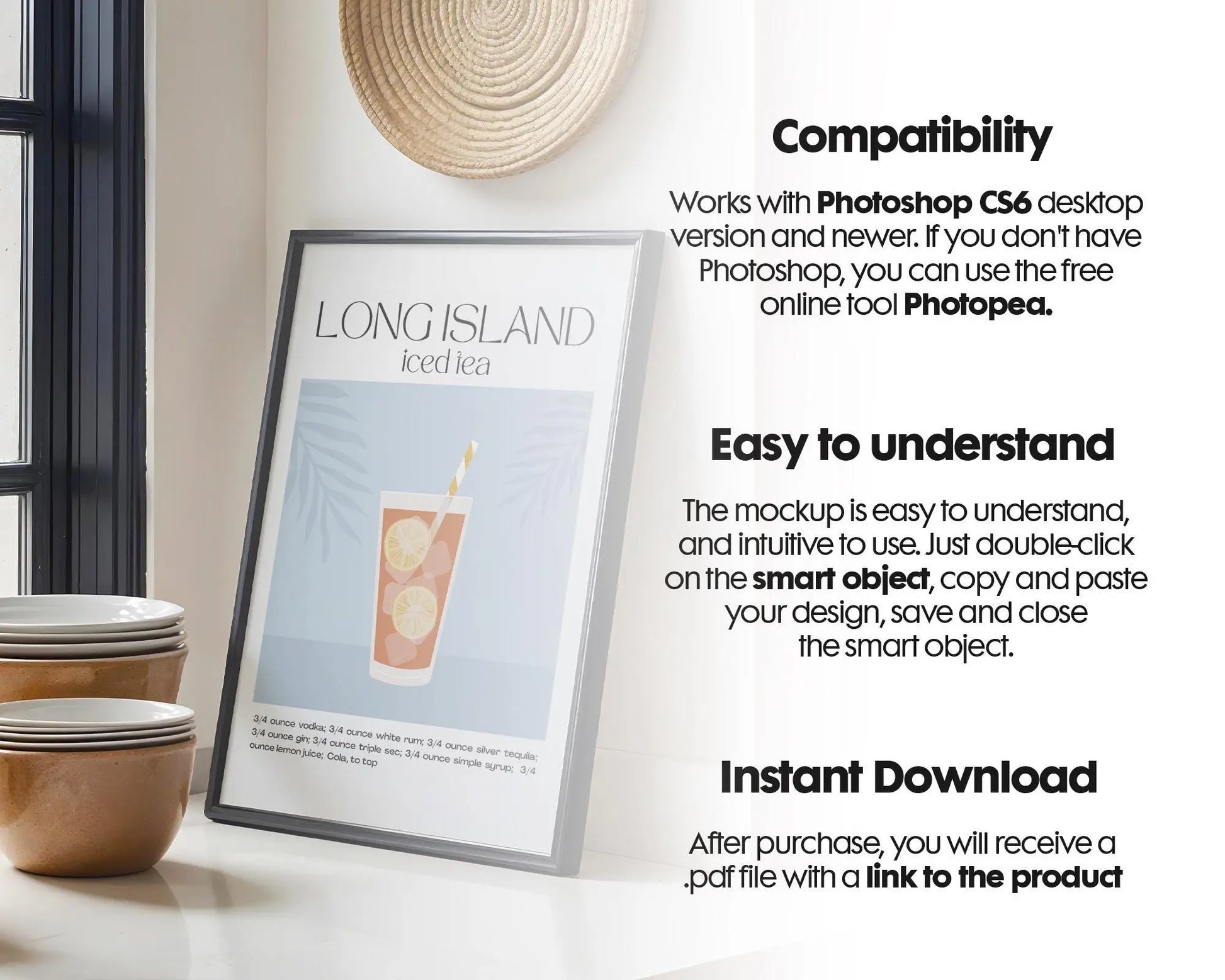 Kitchen Frame Mockup Collection | DIN A Artwork Mockup Frames | Kitchen Wall Art, Digital Prints, and Poster Shop