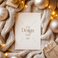 Christmas Card Mockup, White Blank Card Mockup PSD, Invite Card Mockup, Festive Greeting Card Mockup, PSD Smart Object
