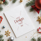 Christmas Card Mockup, White Blank Card Mockup PSD, Invite Card Mockup, Festive Greeting Card Mockup, PSD Smart Object