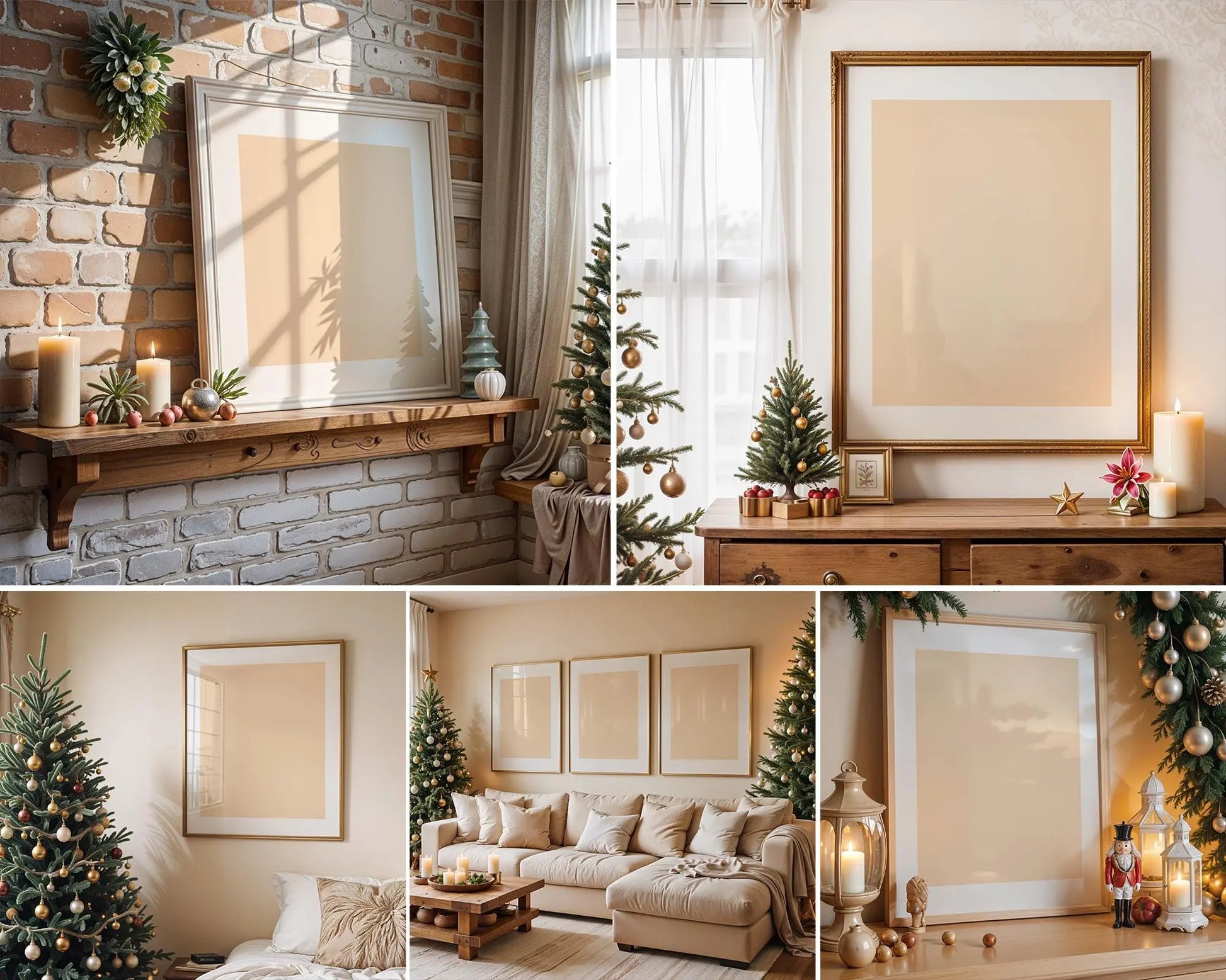 40 Christmas Frame Mockup Bundle PSD, Christmas Holiday Frame Mockup, Christmas Mockup Poster Presentation, Christmas Interior Frame Mockup