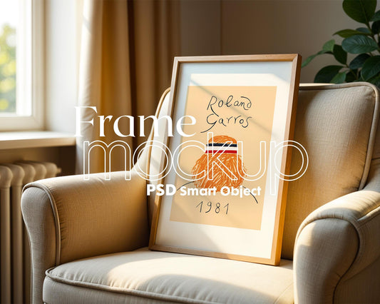 Blank Wooden Poster Frame Mockup, Minimalist Frame Mockup for Digital Download, Posters and Artwork Smart Object Instant Download