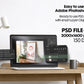 Christmas Frame Mockup PSD, Christmas Holiday Frame Mockup, Christmas Mockup Poster Presentation, Christmas Interior Frame Mockup