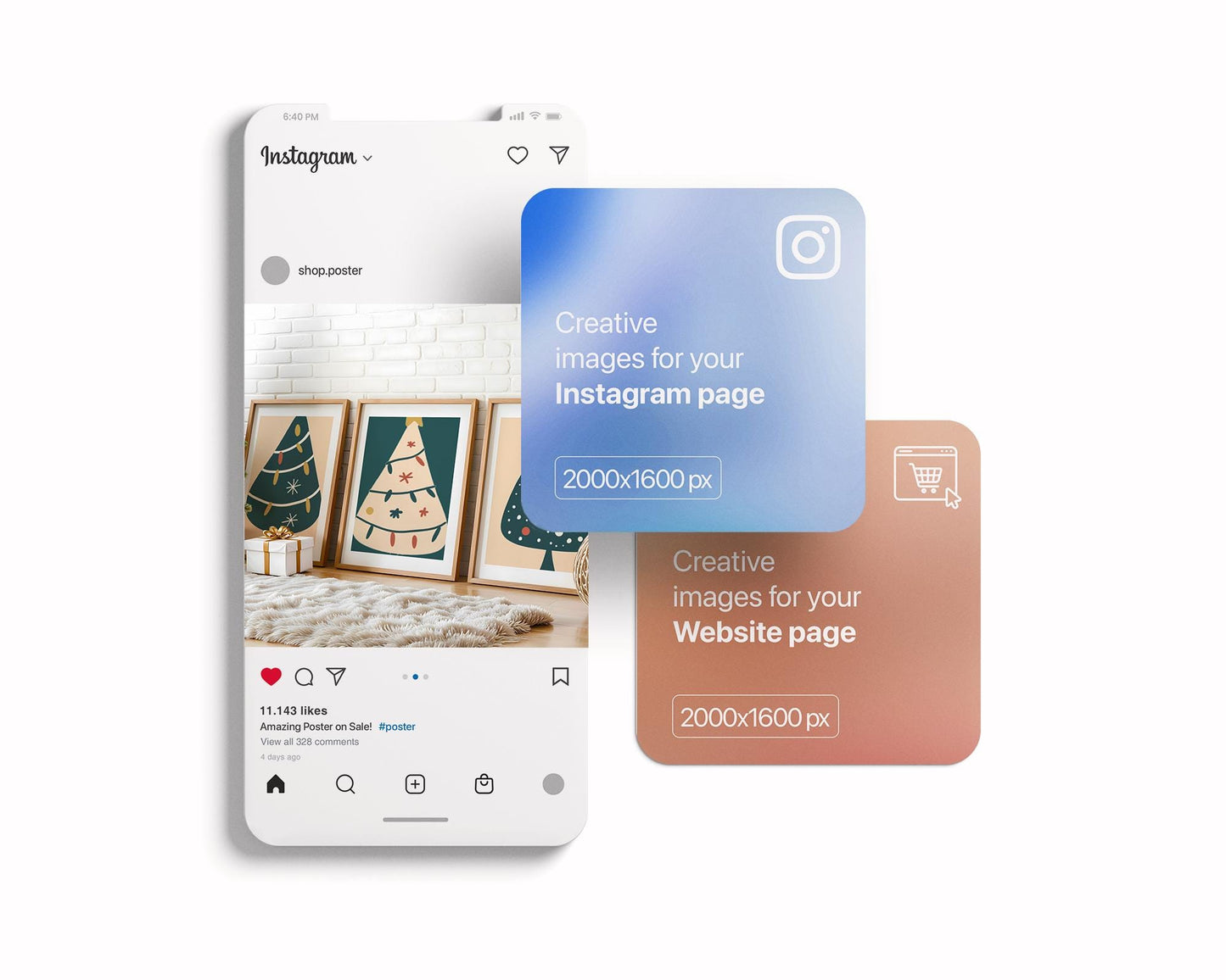 Christmas 3 Frame Mockup PSD, Christmas Holiday Frame Mockup, Christmas Mockup Poster Presentation, Christmas Interior Frame Mockup