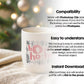 Christmas Mug Mockup PSD, Winter White Ceramic Cup Mockup Coffee Mug Mockups, White Coffee Mug 11oz Holidays Mockup