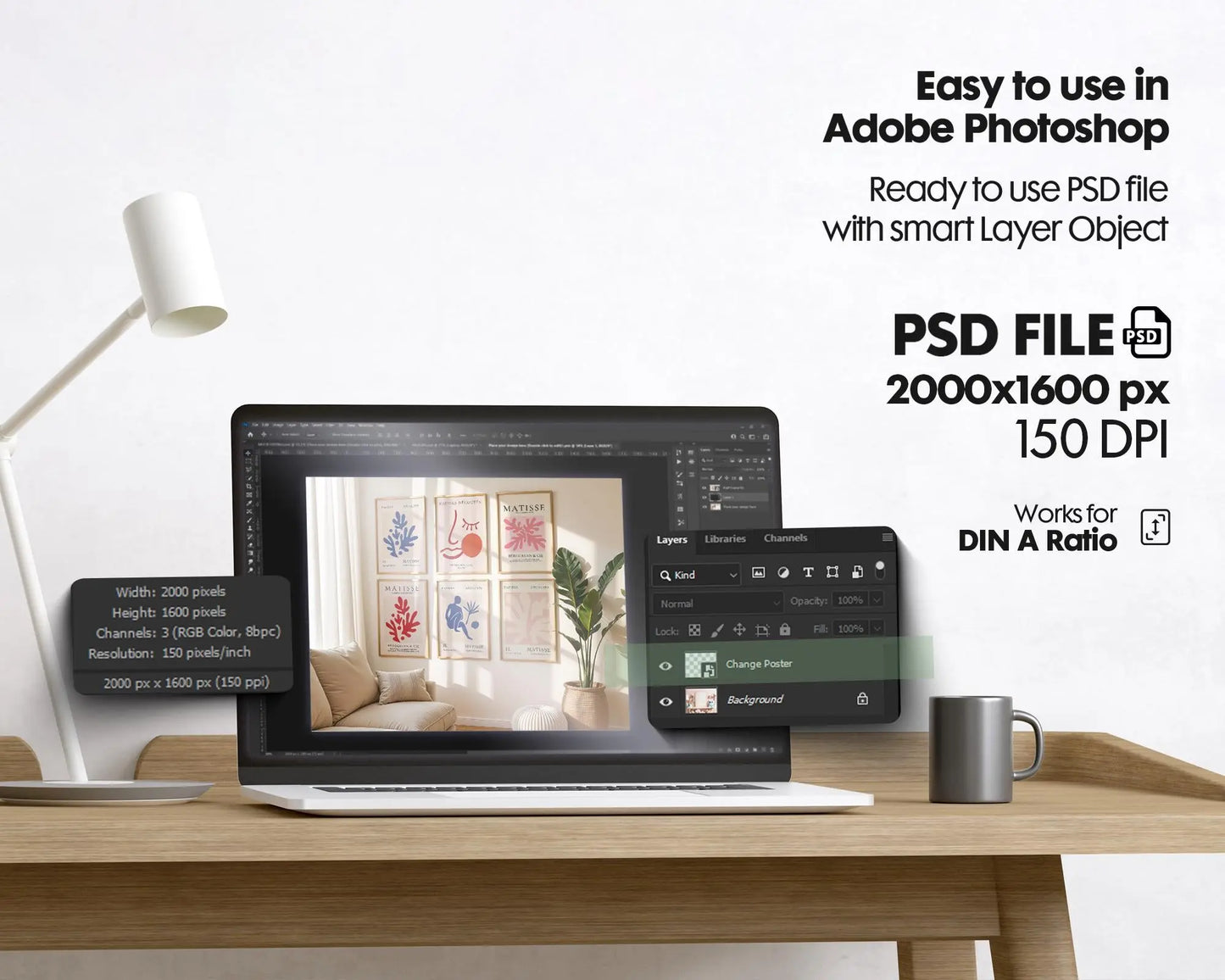 6 Frame Mockup in Home Interior | 6 Frame Mockup Frames | Interior Wall Poster | Interior Poster Shop Mockup