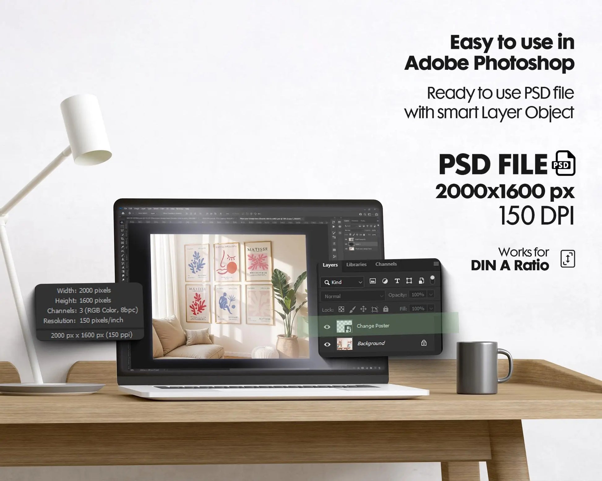 6 Frame Mockup in Home Interior | 6 Frame Mockup Frames | Interior Wall Poster | Interior Poster Shop Mockup