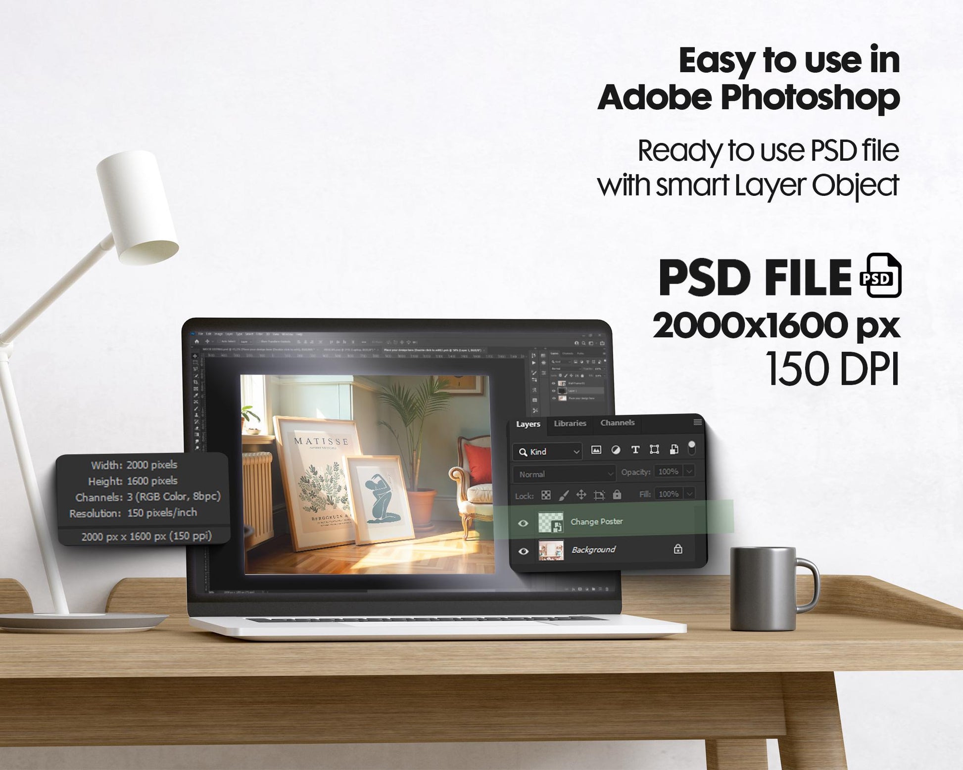 2 Frames Mockup PSD, Mockup Frames, Double Frames Mockup, Set of 2 Mock Up, Wall Art Display, Poster Mockup, Interior Wall Poster Mockup PSD