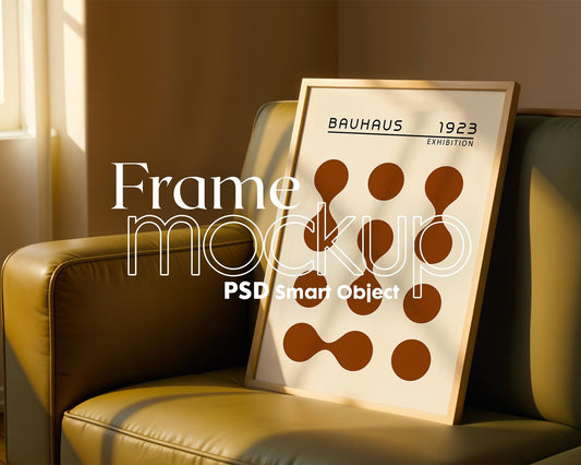 Blank Wooden Poster Frame Mockup, Minimalist Frame Mockup for Digital Download, Posters and Artwork Smart Object Instant Download
