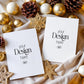 Christmas Card Mockup, White Blank Card Mockup PSD, Invite Card Mockup, Festive Greeting Card Mockup, PSD Smart Object