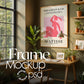 Frame Mockup in Home Interior PSD | Frame Mockup Frames | Interior Wall Poster | Interior Poster Shop Mockup