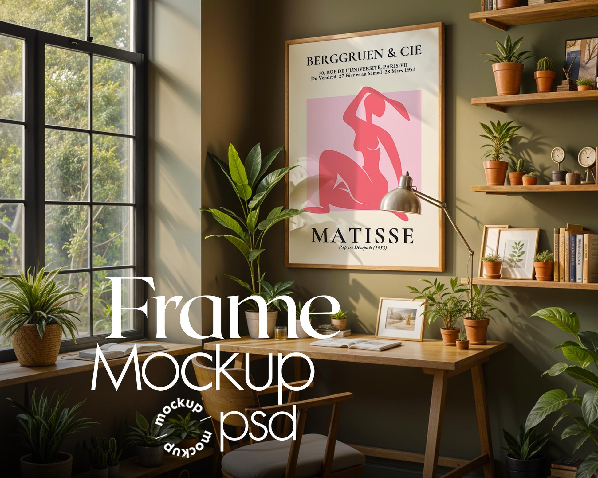 Frame Mockup in Home Interior PSD | Frame Mockup Frames | Interior Wall Poster | Interior Poster Shop Mockup