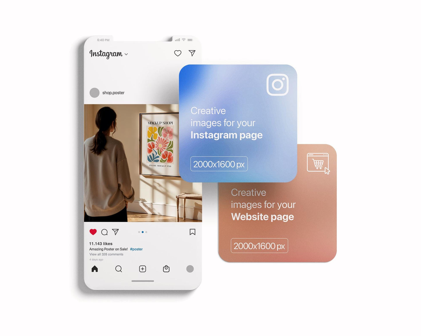 Soft Aesthetic Interior Frame Mockup, Thin Wood Frame, PSD Mockup, Frame Mockup Midcentury Minimal Home Interior