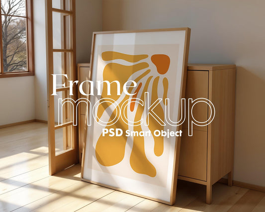 Poster Frame Mockup PSD, Room Frame Mockup, Minimalist Frame Mockup for Digital Download, Posters and Artwork Instant Download