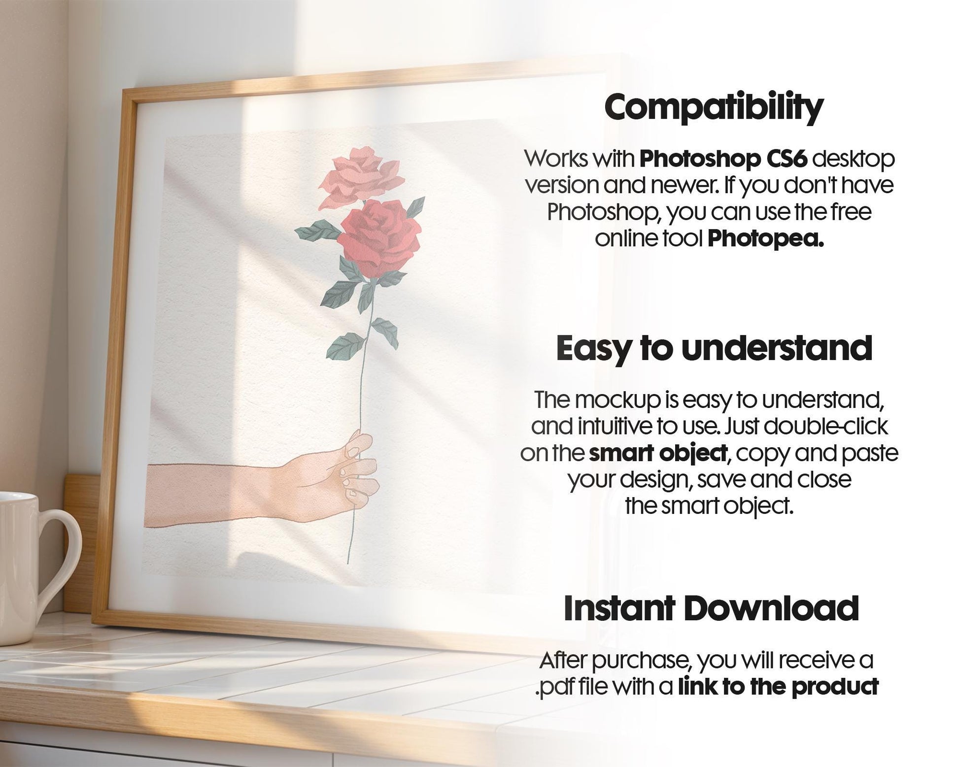 Square Frame Mockup PSD, Square Mockup Frame PSD, Interior Square Art Frame, Interior Poster Frame, Square Poster Frame Mockup PSD