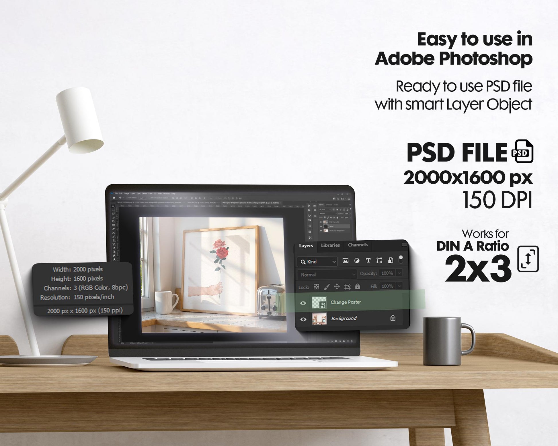 Square Frame Mockup PSD, Square Mockup Frame PSD, Interior Square Art Frame, Interior Poster Frame, Square Poster Frame Mockup PSD