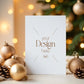 Christmas Card Mockup, White Blank Card Mockup PSD, Invite Card Mockup, Festive Greeting Card Mockup, PSD Smart Object