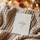 Christmas Card Mockup, White Blank Card Mockup PSD, Invite Card Mockup, Festive Greeting Card Mockup, PSD Smart Object