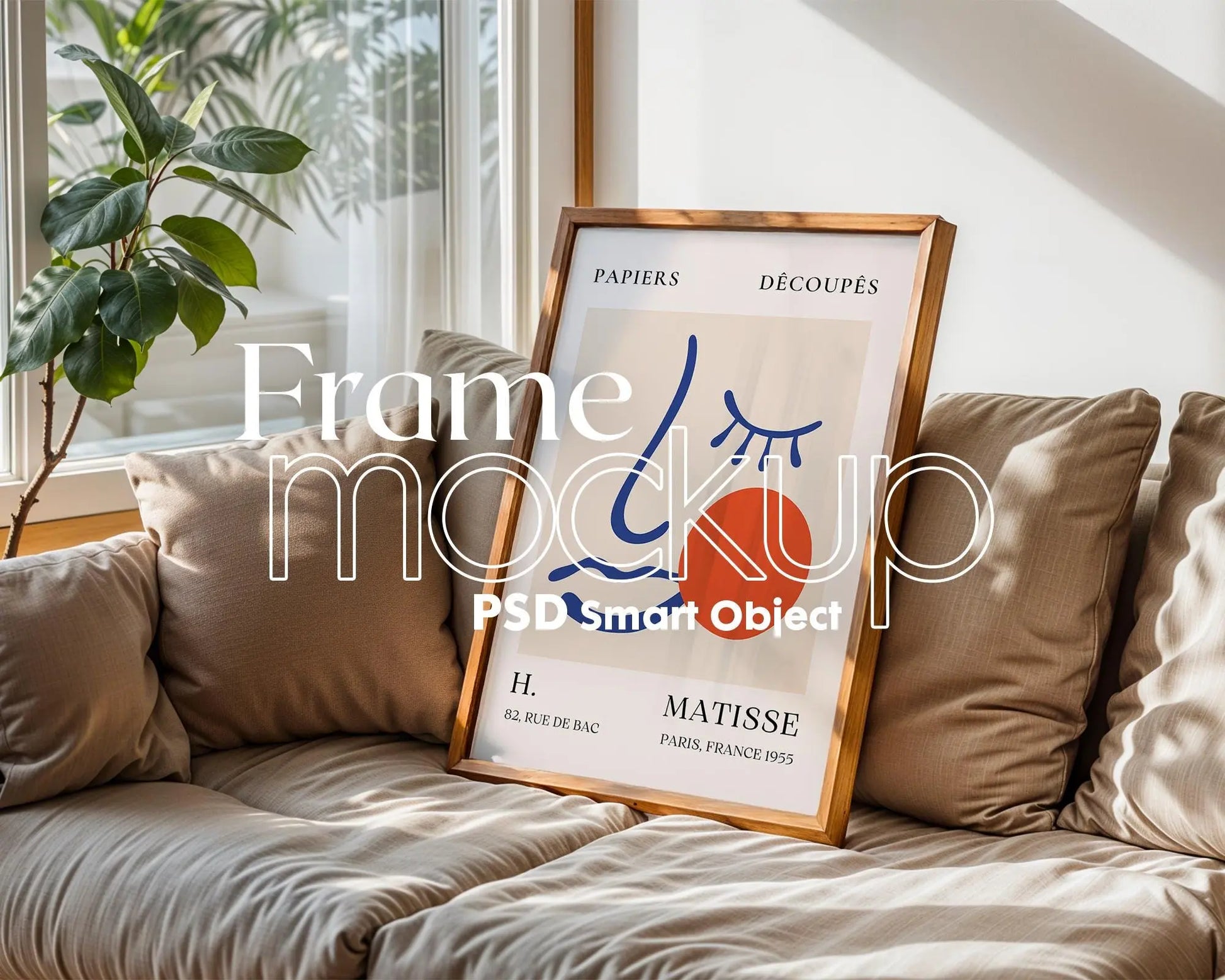 Poster Frame Mockup PSD, Room Frame Mockup, Minimalist Frame Mockup for Digital Download, Posters and Artwork Instant Download