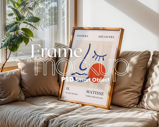 Poster Frame Mockup PSD, Room Frame Mockup, Minimalist Frame Mockup for Digital Download, Posters and Artwork Instant Download