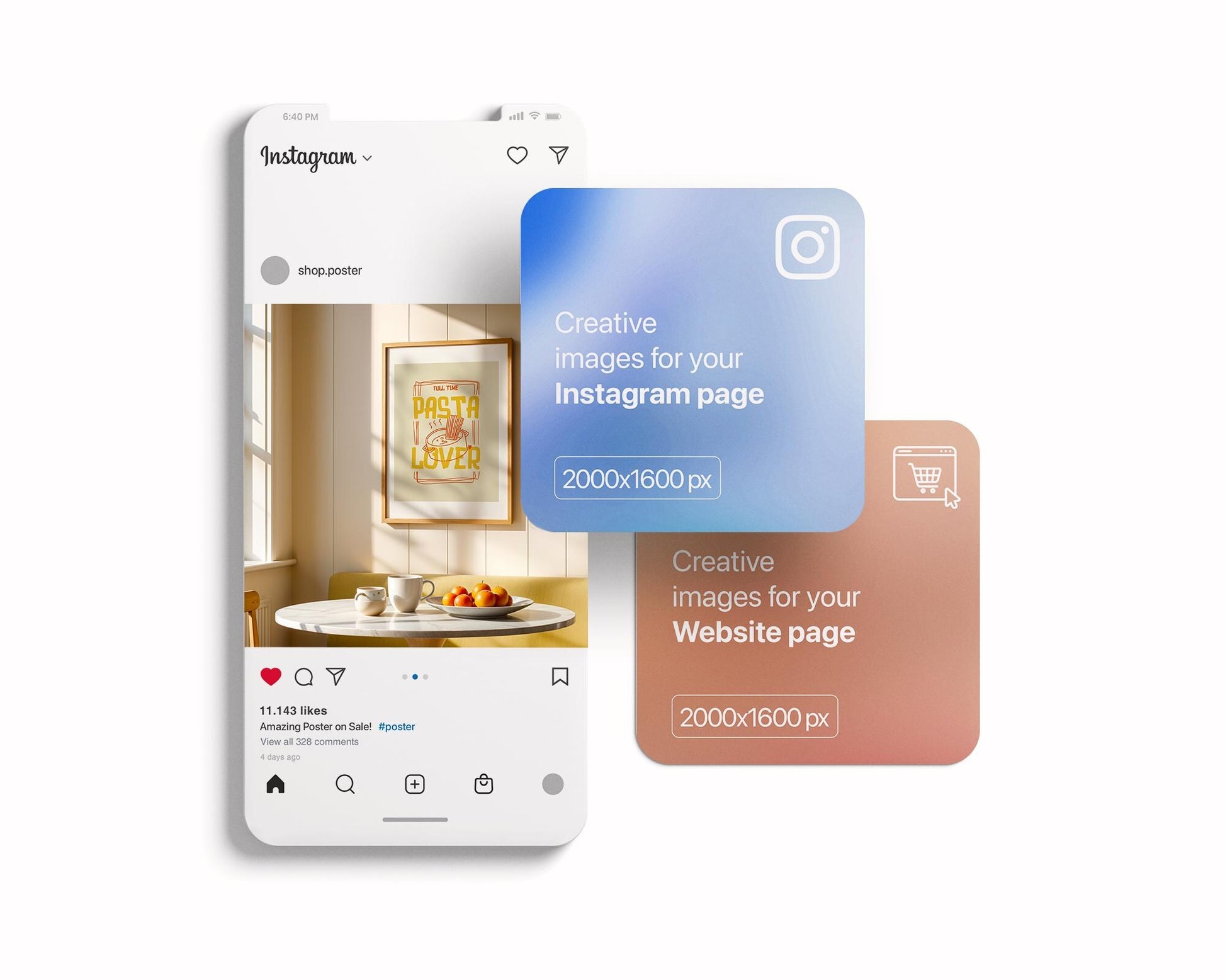 Frame Mockup in Kitchen, ISO A DIN Ratio, Thin Wood Frame, PSD Mockup, Minimal Modern Home Interior Design Mockup