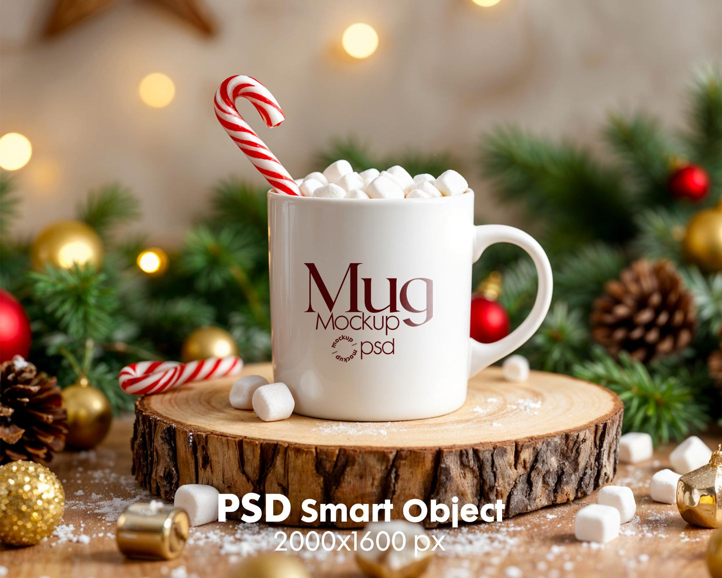 Christmas Mug Mockup PSD, Winter White Ceramic Cup Mockup Coffee Mug Mockups, White Coffee Mug 11oz Holidays Mockup