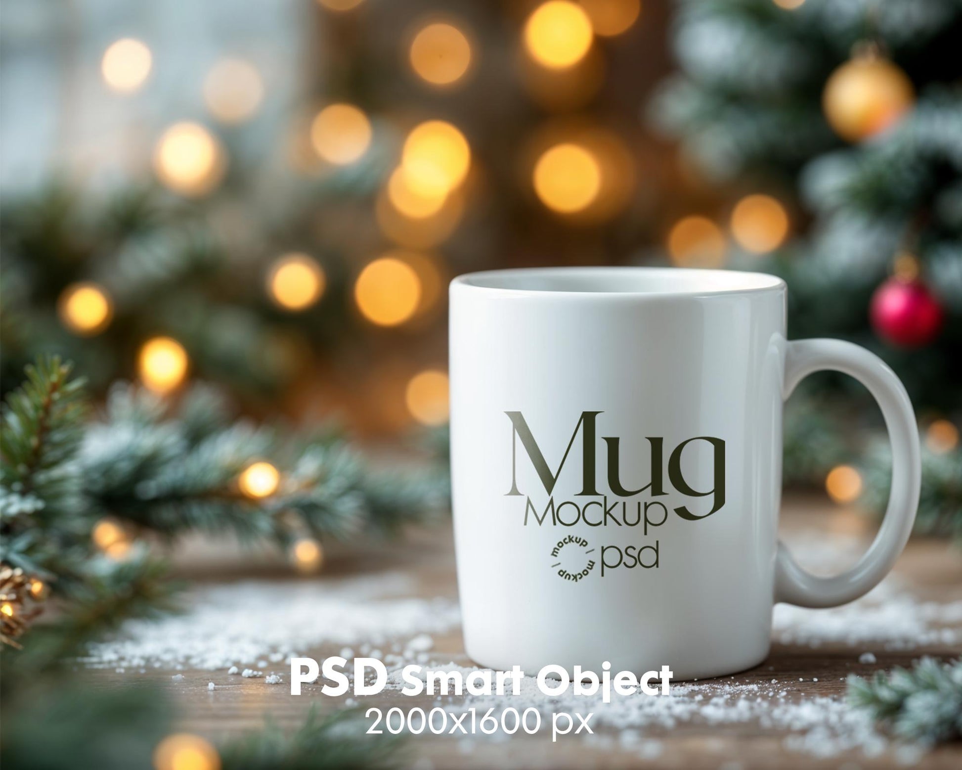 Christmas Mug Mockup PSD, Winter White Ceramic Cup Mockup Coffee Mug Mockups, White Coffee Mug 11oz Holidays Mockup