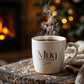 Christmas Mug Mockup PSD, Winter White Ceramic Cup Mockup Coffee Mug Mockups, White Coffee Mug 11oz Holidays Mockup
