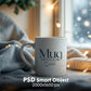 Christmas Mug Mockup PSD, Winter White Ceramic Cup Mockup Coffee Mug Mockups, White Coffee Mug 11oz Holidays Mug Mockup