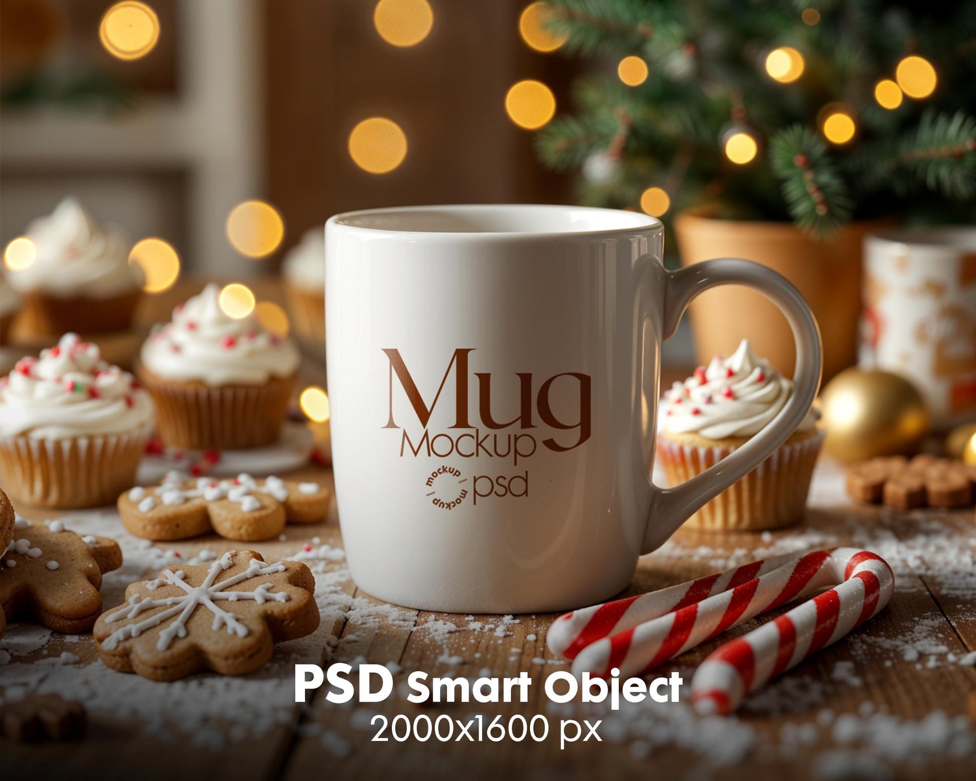 Christmas Mug Mockup PSD, Winter White Ceramic Cup Mockup Coffee Mug Mockups, White Coffee Mug 11oz Holidays Mug Mockup