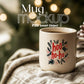 Christmas Mug Mockup PSD, Winter White Ceramic Cup Mockup Coffee Mug Mockups, White Coffee Mug 11oz Holidays Mockup