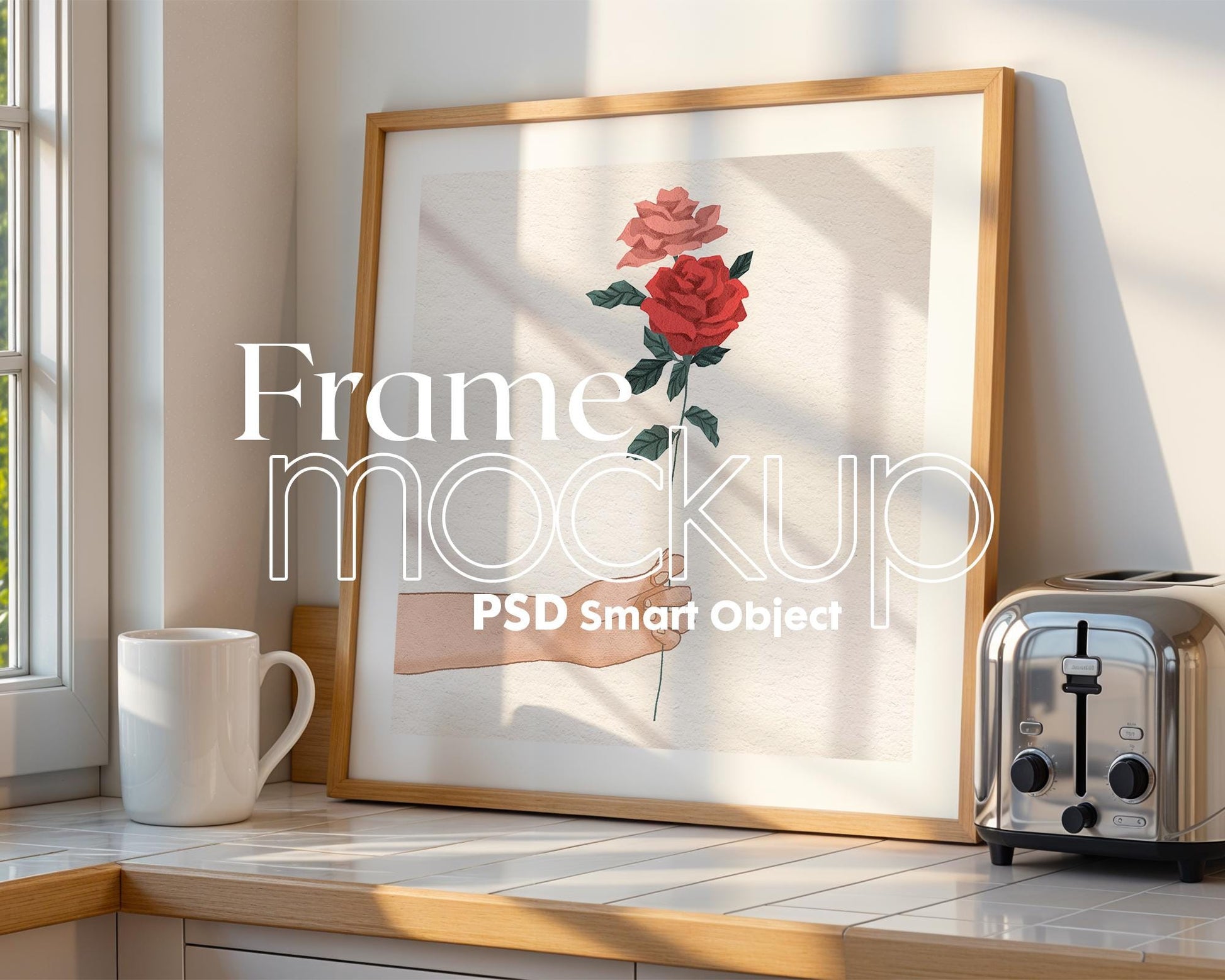 Square Frame Mockup PSD, Square Mockup Frame PSD, Interior Square Art Frame, Interior Poster Frame, Square Poster Frame Mockup PSD