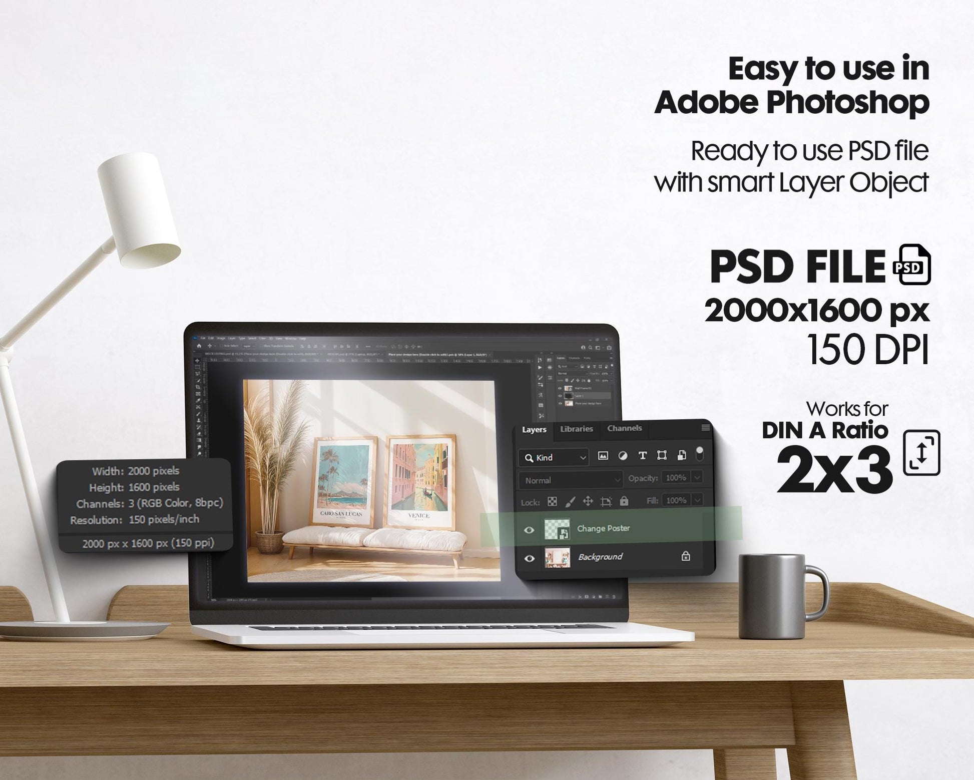 2 Frames Mockup PSD, Mockup Frames, Double Frames Mockup, Set of 2 Mock Up, Wall Art Display, Poster Mockup, Interior Wall Poster Mockup PSD