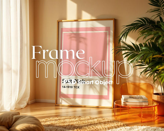 Blank Wooden Poster Frame Mockup, Minimalist Frame Mockup for Digital Download, Posters and Artwork Smart Object Instant Download