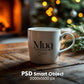 Christmas Mug Mockup PSD, Winter White Ceramic Cup Mockup Coffee Mug Mockups, White Coffee Mug 11oz Holidays Mockup