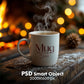 Christmas Mug Mockup PSD, Winter White Ceramic Cup Mockup Coffee Mug Mockups, White Coffee Mug 11oz Holidays Mockup