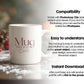 Christmas Mug Mockup PSD, Winter White Ceramic Cup Mockup Coffee Mug Mockups, White Coffee Mug 11oz Holidays Mockup