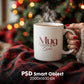 Christmas Mug Mockup PSD, Winter White Ceramic Cup Mockup Coffee Mug Mockups, White Coffee Mug 11oz Holidays Mockup