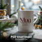 Christmas Mug Mockup PSD, Winter White Ceramic Cup Mockup Coffee Mug Mockups, White Coffee Mug 11oz Holidays Mug Mockup